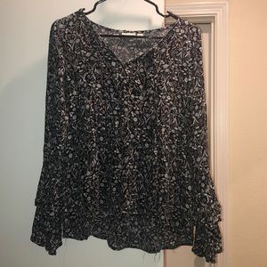 XS worn flare floral shirt from Nordstrom